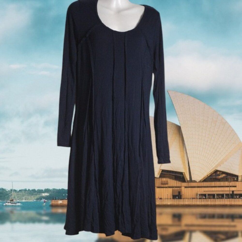 Elegant Premise Navy Long Sleeve Dress Size Medium. Very Stretchy